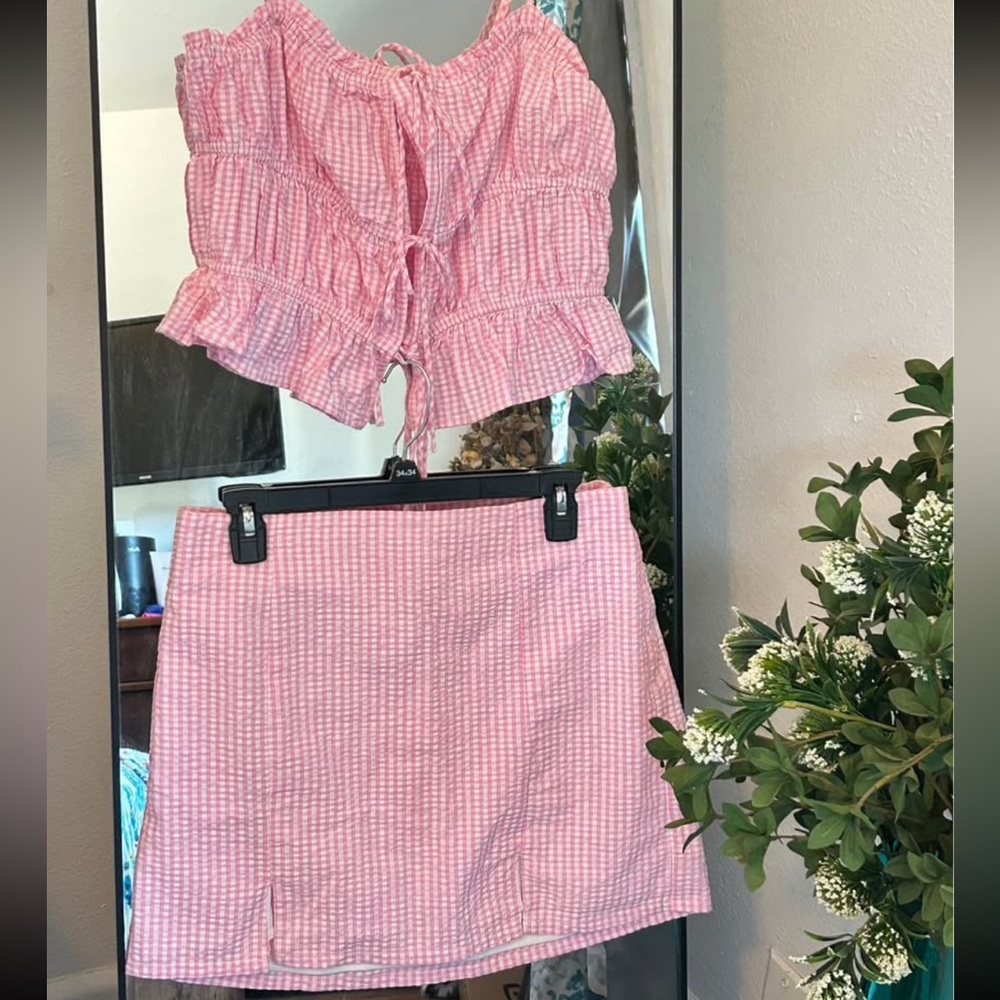 Pink Gingham Set